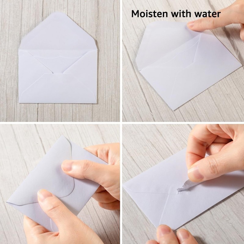 100 Pack White Mini Envelopes with Blank Note Cards Small Self-Adhesive Envel... gallery