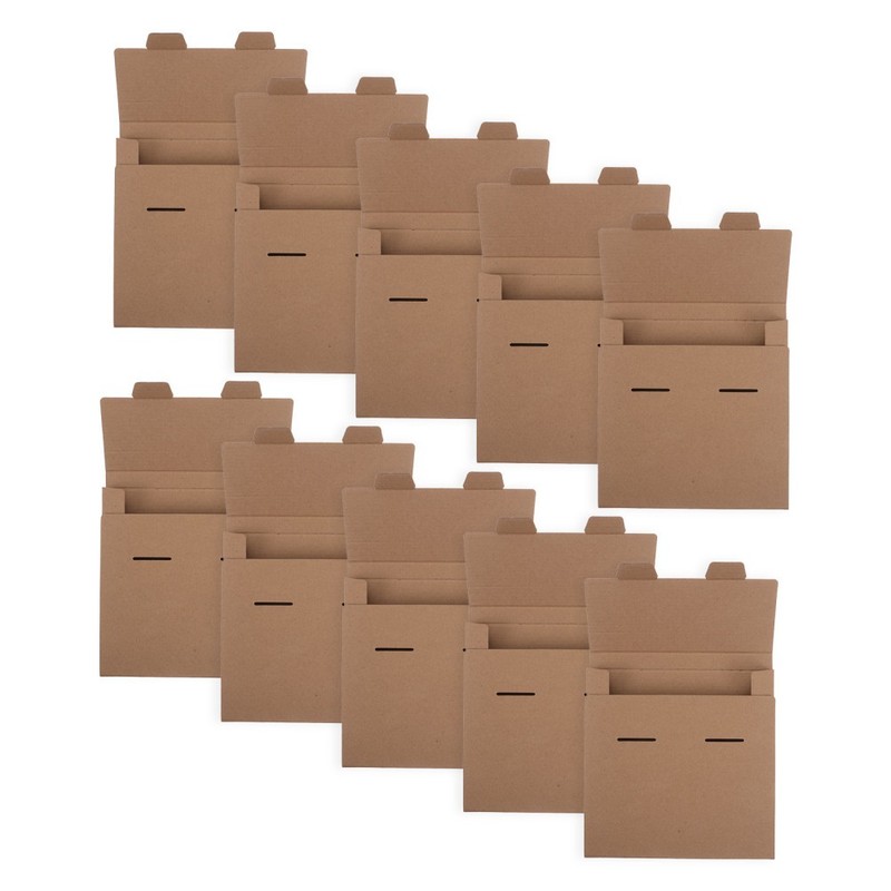 10Pcs Kraft Paper Cardboard Boxes for Shipping Albums Drawings and Documents
