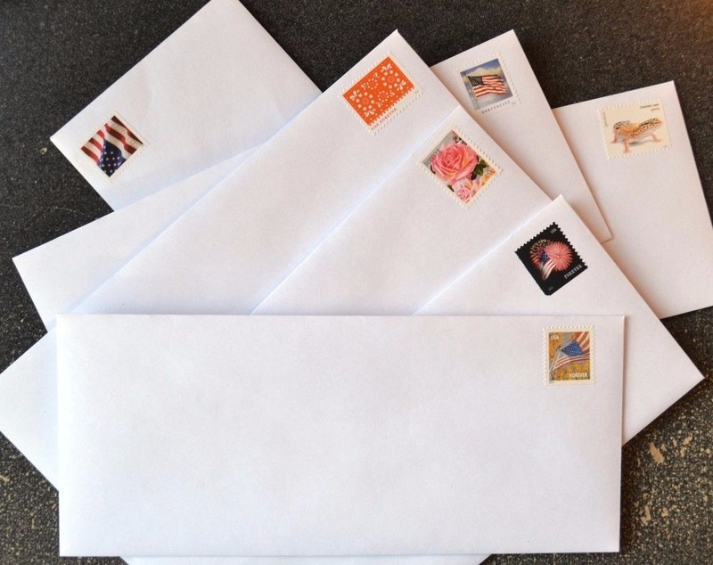 20 Forever Stamped Envelopes – #10 White Woved Security 4 1/8″ X 9 1/2″ Gummed
