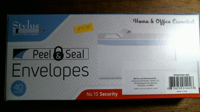 4 ⅛ x 9 ½ Inches No. 10 Security Envelopes Peel and Seal 40 Count free priority,