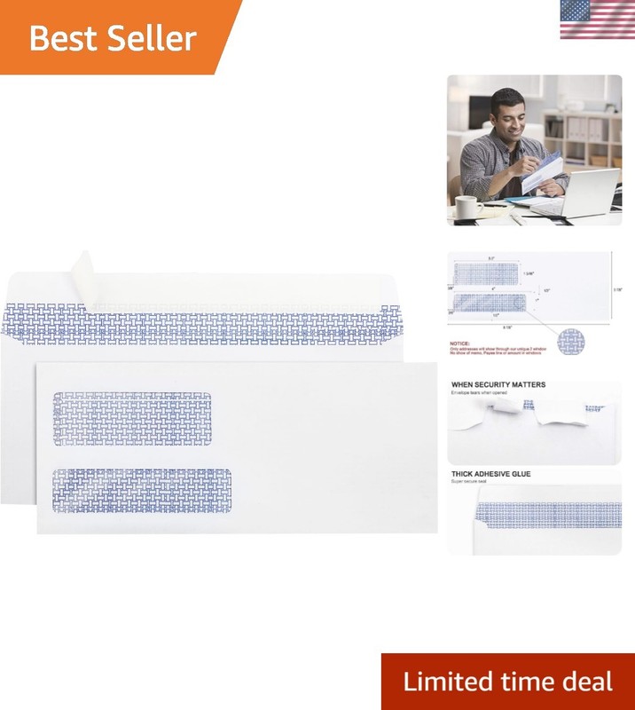 Double Window Security Envelopes, No.9 Double Window Business Envelopes Desig…