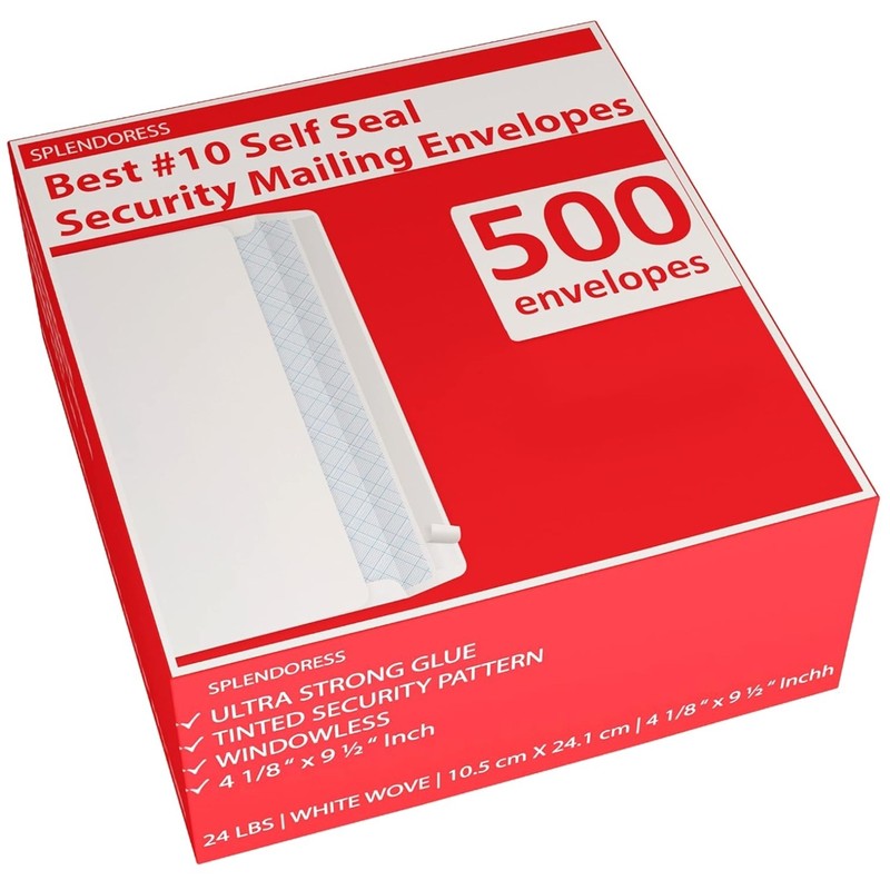 No. 10 White Envelopes | 4-1/8 x 9-1/2 | 500 Pack