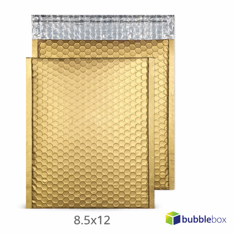 Matte Metallic Gold Poly Bubble Mailers #2 8.5×12 Padded 25 50 100 200
