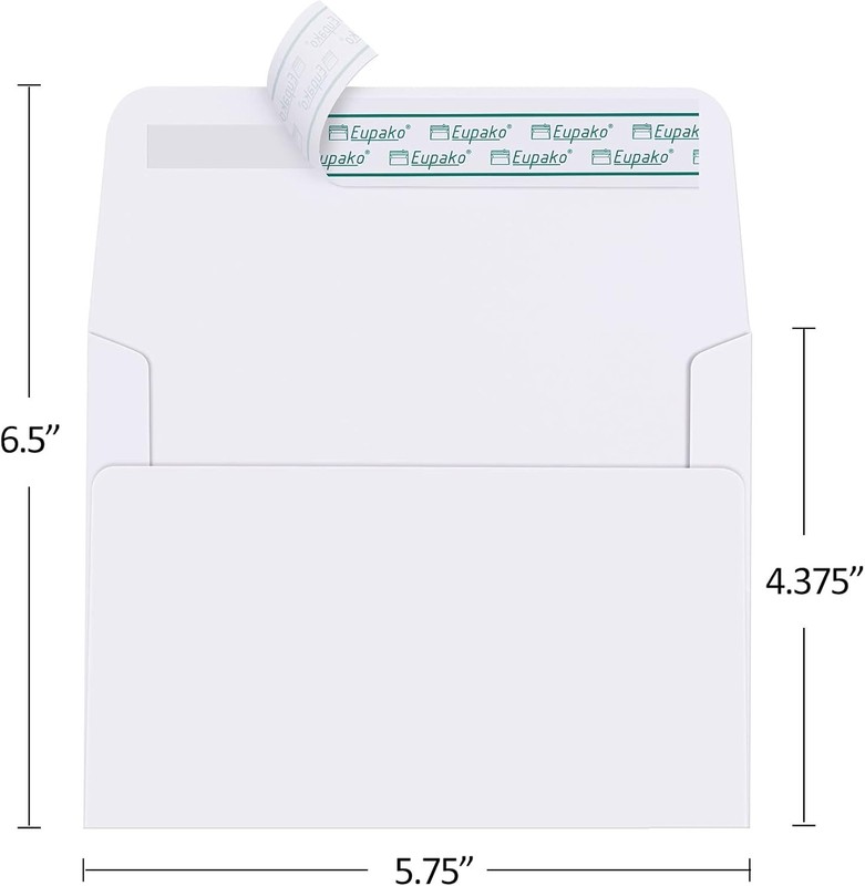 A2 White Paper Envelopes 100 Pack 4.375x5.75" Invitation Envelopes Self Seal ... gallery