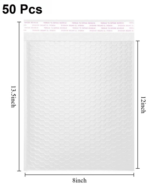50Pcs 8x12 Bubble Mailers Shipping Bags Mailing Padded Self Seal Envelope White gallery