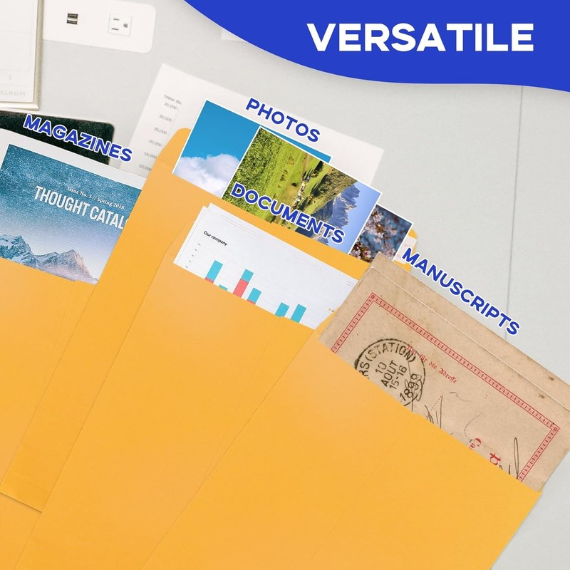 9x12 Manila Envelopes Self Seal 100 Pack, Goefun Yellow Brown 9x12, gallery