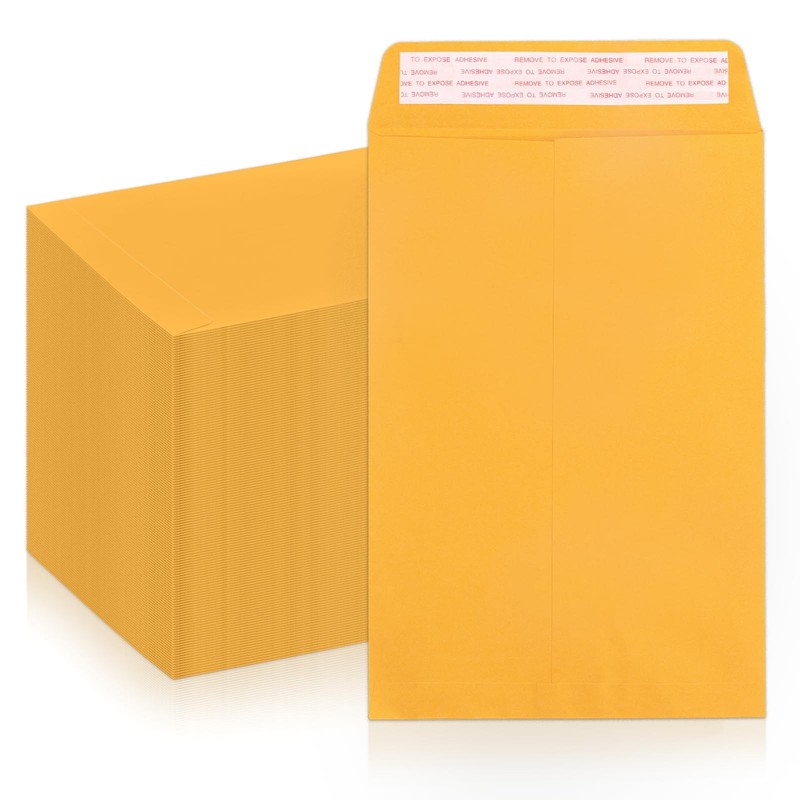 6×9 Manilla Envelopes Self Seal 250 PCS, Goefun Small 6×9, Yellow-250 Pack
