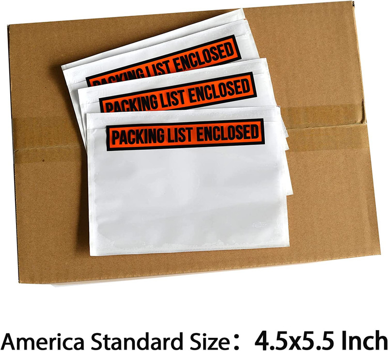 1000 PCS 4.5"X 5.5" Clear Self-Adhesive Packing List Envelopes - Shipping/Mailin gallery