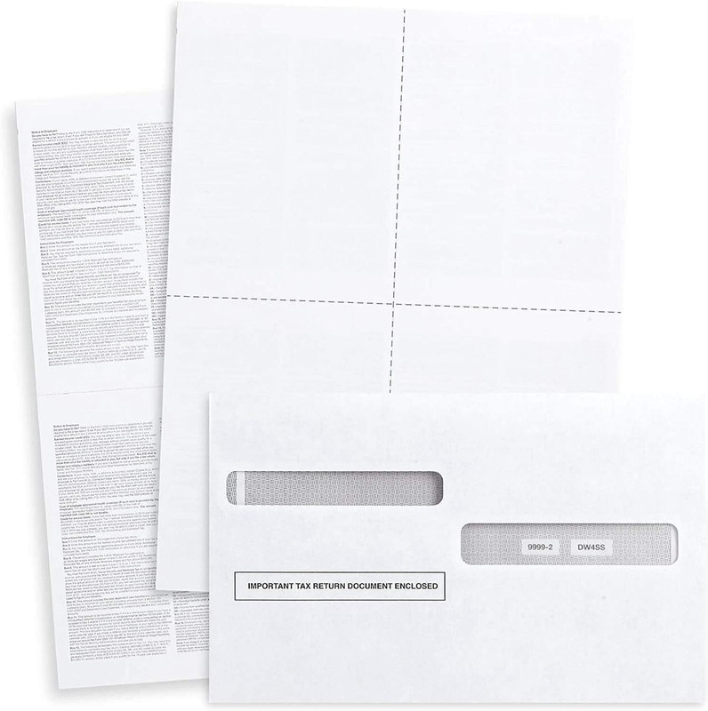 50 W2 Envelopes, for 4-Up Style W-2 Forms, Double Window, Security, Self Seal... gallery