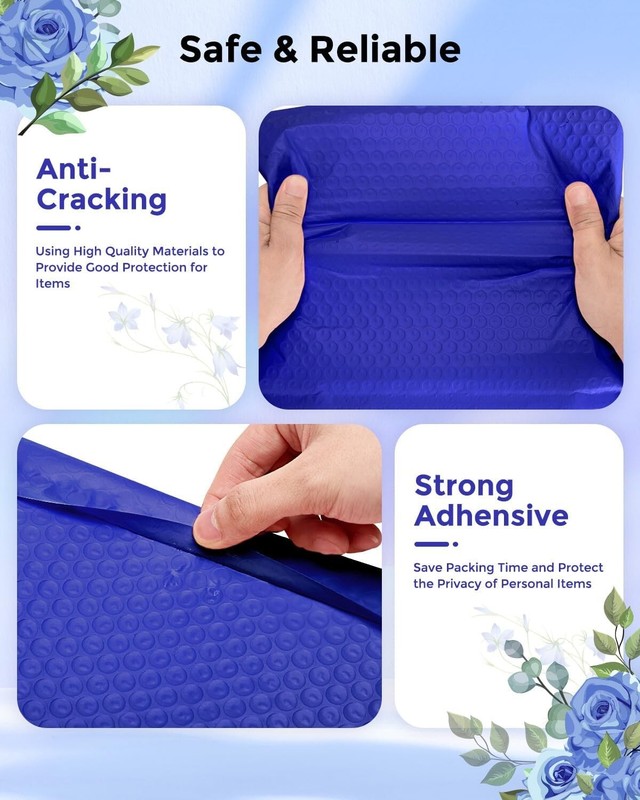 500x Bubble Mailers 8.5x12 Padded Envelopes Bubble Mailing Bag 8.5x11 Royal Blue gallery