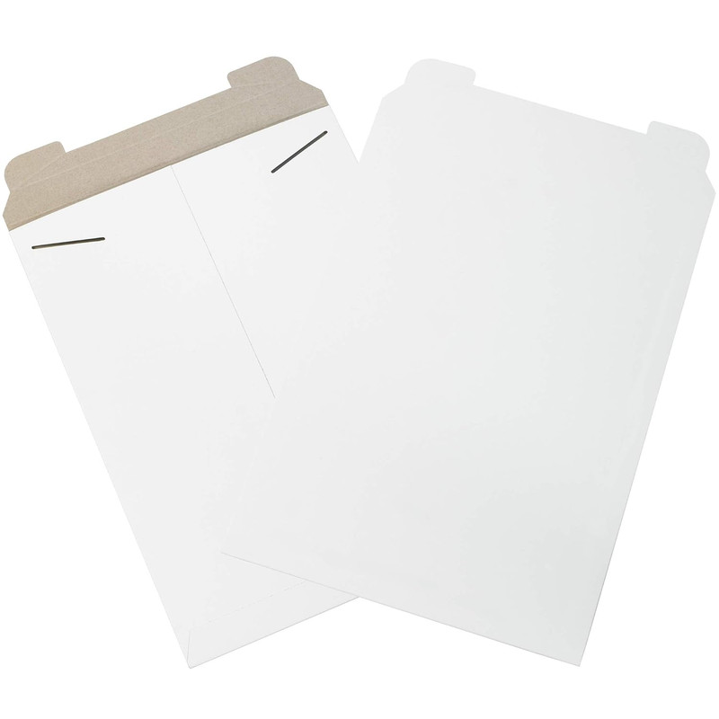 13″ X 18″ Stayflats Rigid Flat Mailers, White, for Keeping Documents, Photos, an