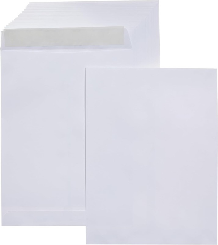 Pack of 100 9×12 White Catalog Envelopes Peel & Seal Strong Quality
