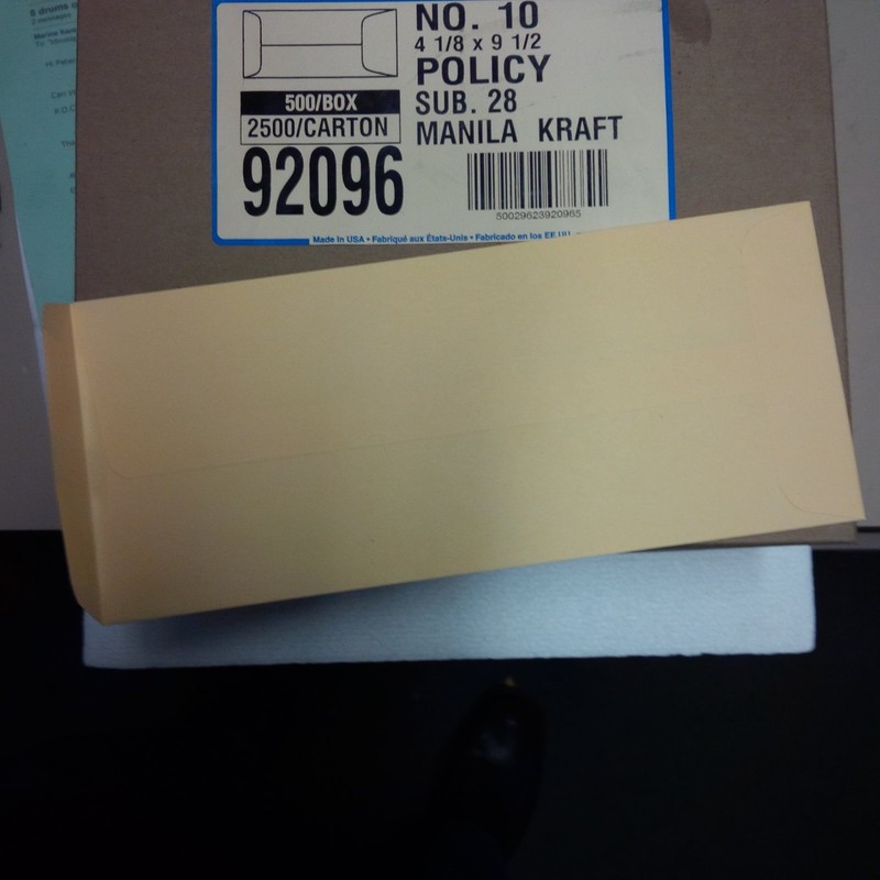 #10 Policy Envelopes 4-1/8x9-1/2 (100 Pack) 28# Manilla Quality Park Trboxtapes gallery