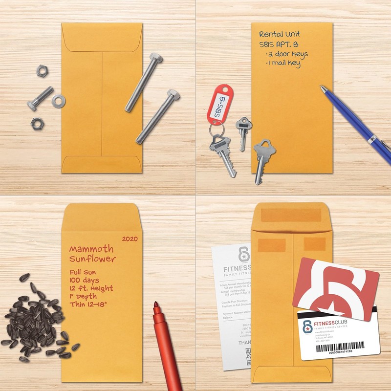 #7 Coin and Small Parts Envelopes, Self Seal, for Home, Office, Garden, 24 lb... gallery