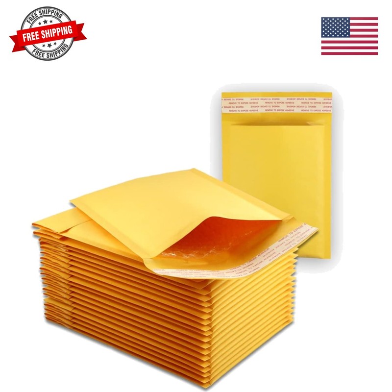 10 Size 4×6 Small Kraft Bubble Mailers Self Sealing Bulk Padded Shipping Supp…