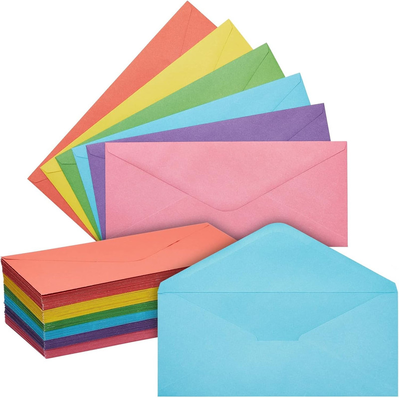 Business Mailing Envelopes – Assorted Color Envelopes – Gummed V-Flap Seal – Hig