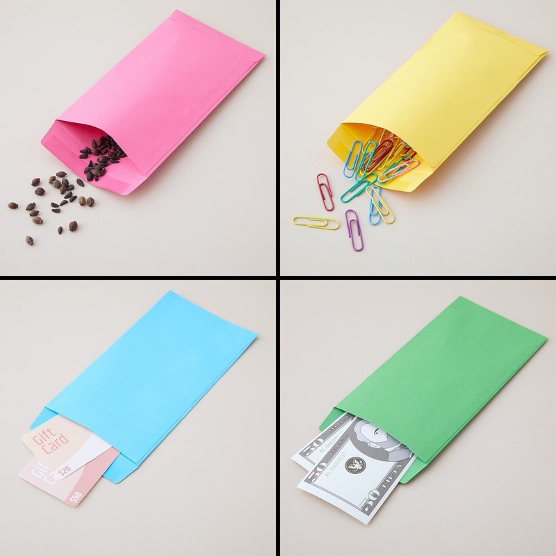 100 Pack 4 x 7 In Colorful Money Envelopes for Cash Payroll Money Saving Coins gallery