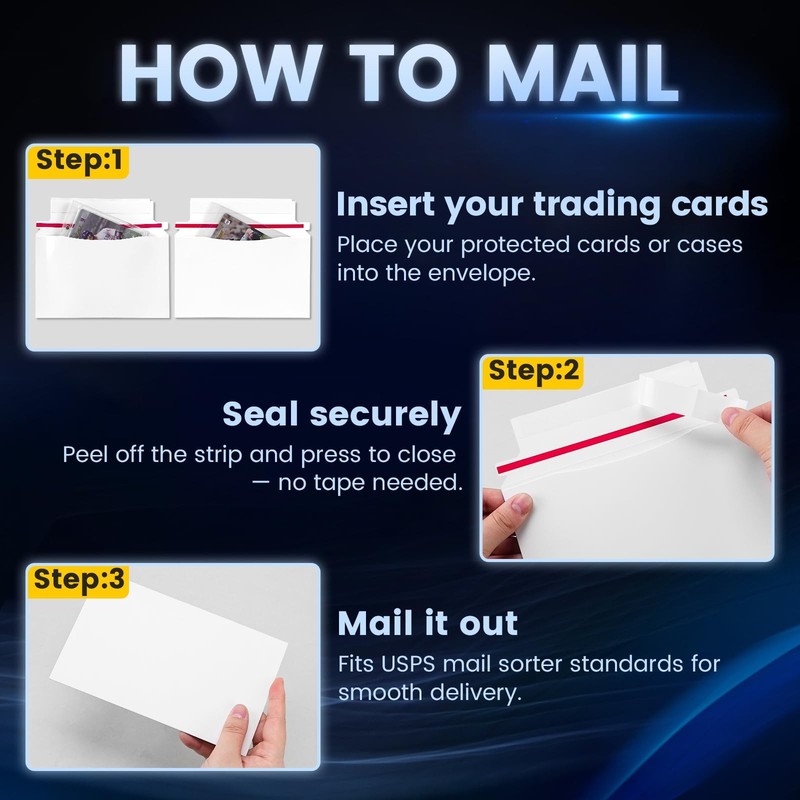 180 Pack Mailer Trading Card Envelopes，7" x 4.35" Trading Card Mailers for Sh... gallery
