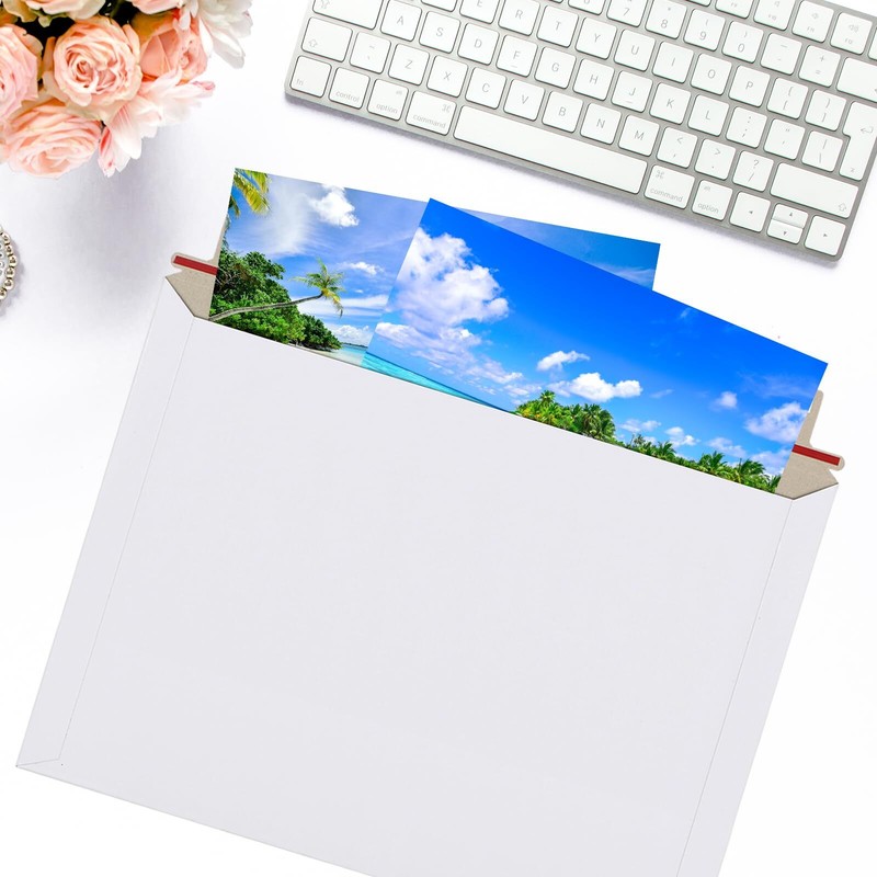 50PCS 10x13.5" Rigid Mailers Self-Seal Stay Flat White Cardboard Envelopes gallery