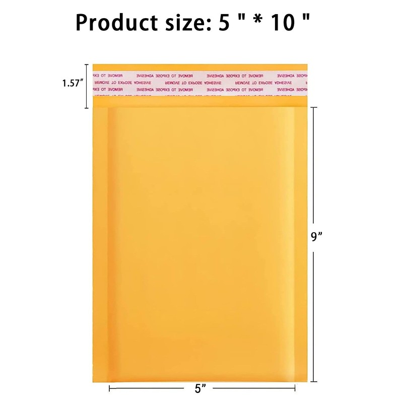 500 #00 5x10 (5x9) Kraft Bubble Padded Envelopes Mailers Shipping Bag 5"x9" gallery