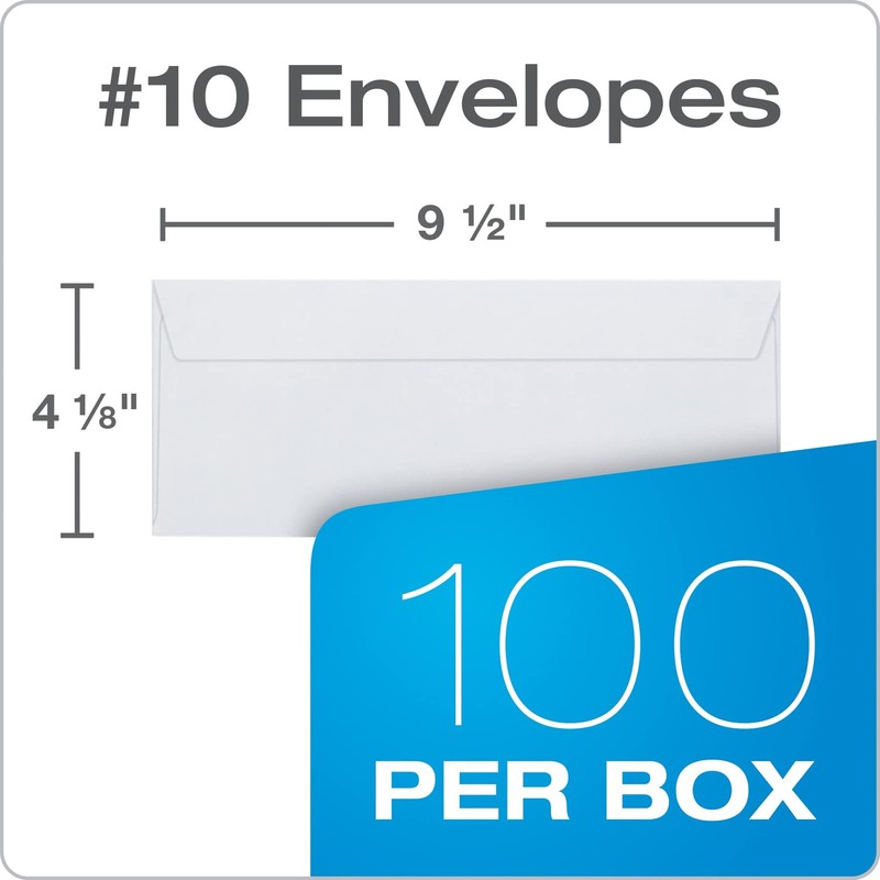 #10 Security Envelopes, No Window, Redi-Strip Self Seal Envelopes, 24-Lb White W gallery