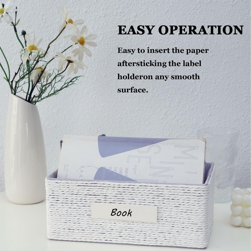 Owl Focus Label Holders Adhesive Shelf Tag Clear 1x4.1''(60pcs), Transparent gallery