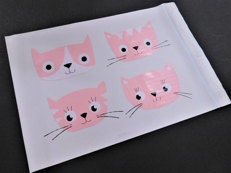 100 10×13 Designer Pink CATS Mailer Poly Flat Plastic Shipping Envelope Bag