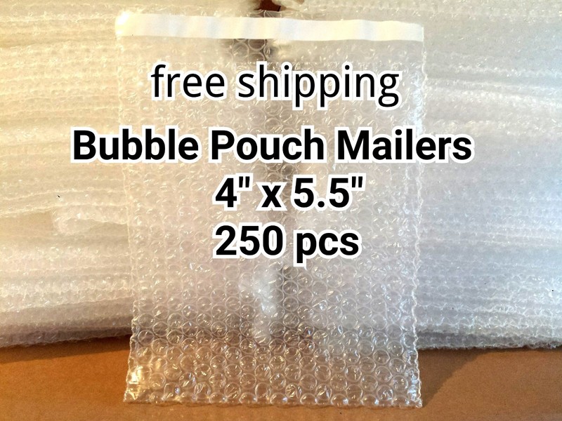 250X 4″ x 5.5″ BUBBLE OUT BAGS POUCHES SELF SEAL MAILERS BAGS FREE SHIPPING!!