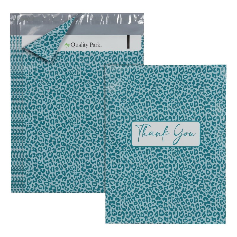 100 PCS Leopard Print Poly Mailers 10x13 Thank You Shipping Bags Self-Seal