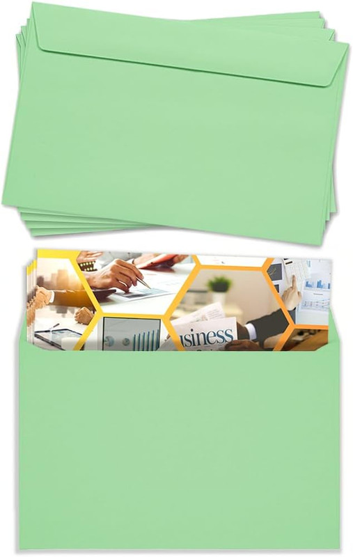 6X9 Green Envelopes Self Seal, 25/Pack, Colored Envelopes Letter Size 6 X 9 Inch