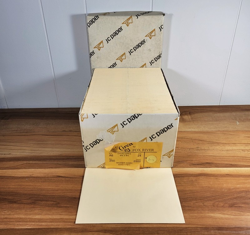 Circa 83 Fox River Envelopes A-6 Sz 4-3/4 x 6-1/2 Wicker Ivory Partial Bx 200 Ct