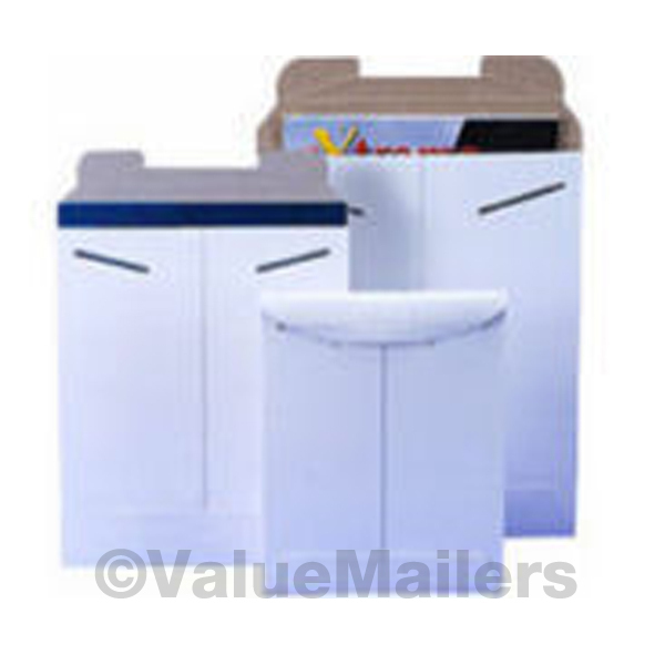 100 6×8 White Tab-Lock Rigid Photo Mailer Stay Flat