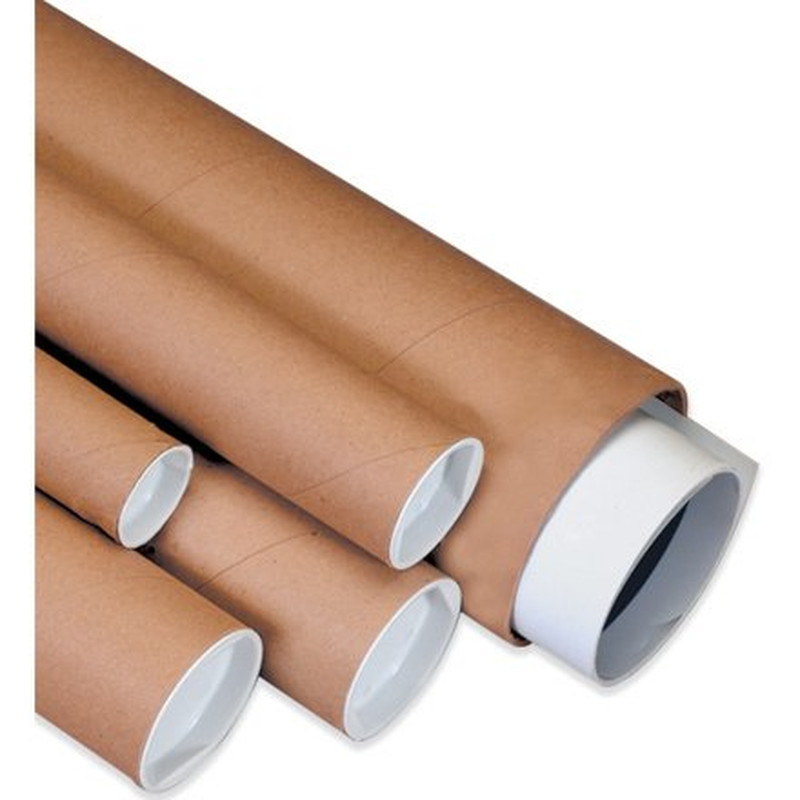 Box Usa Aviditi Kraft Mailing Tubes Caps 1 1/2 X 30 Pack Of 50 For Storing