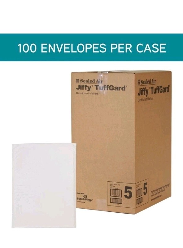 50 Jiffy Tuffgard Bubble Mailer #5 (10.5″ X 16″) Self Seal Sealed Air