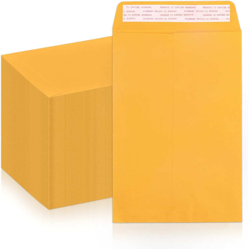 6×9 Manilla Self Seal Catalog Envelopes 250 PCS Brown Kraft for Mailing