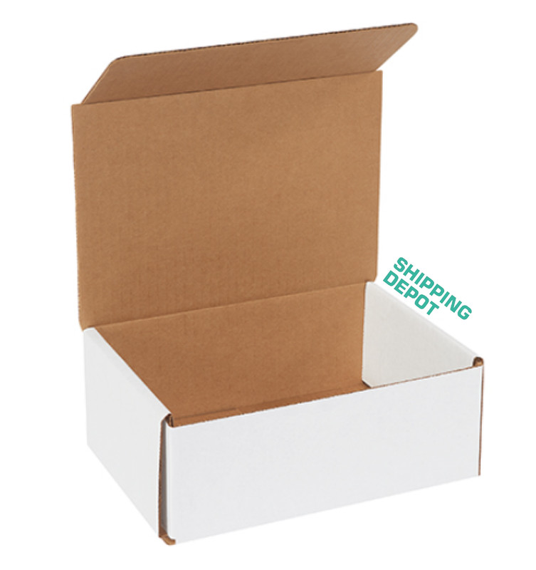 10 PACK OF 8 x 6 x 3″ White Corrugated Mailers | B Flute Lightweight White Boxes