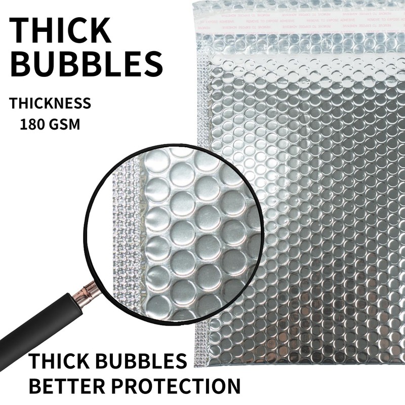 50 Pack 8x10 Inch Thermal Insulated Bubble Mailers for Cold Shipping, Metalli... gallery