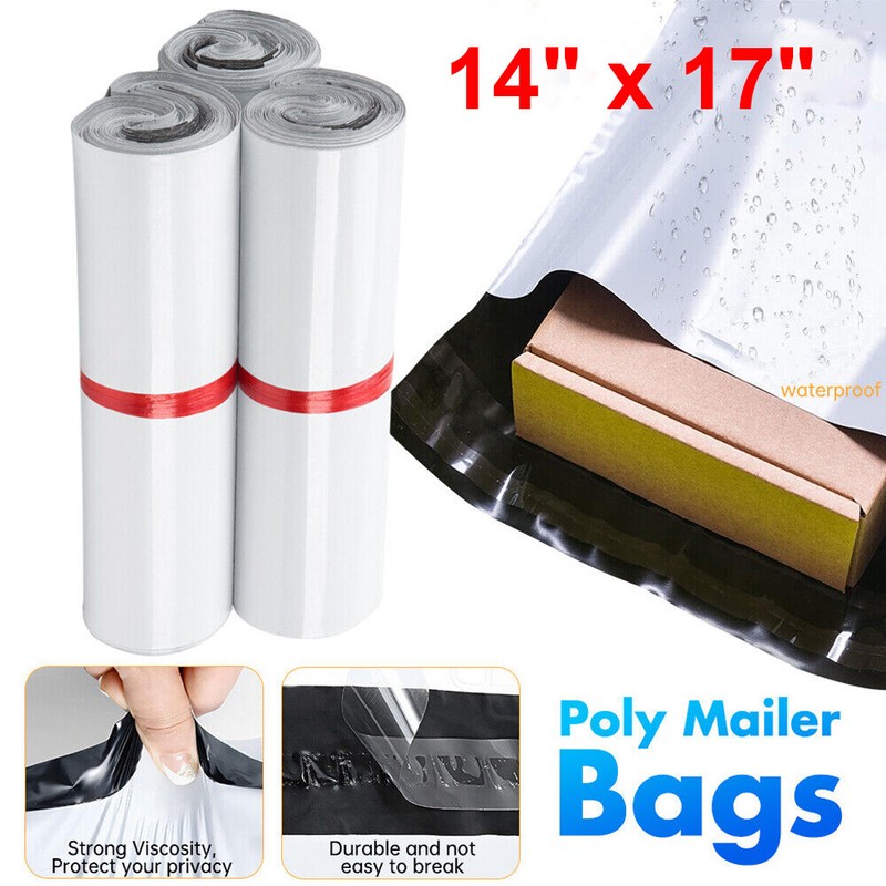 100 14″ x 17″ Poly Mailers Shipping Envelopes Self Sealing Plastic Mailing Bags