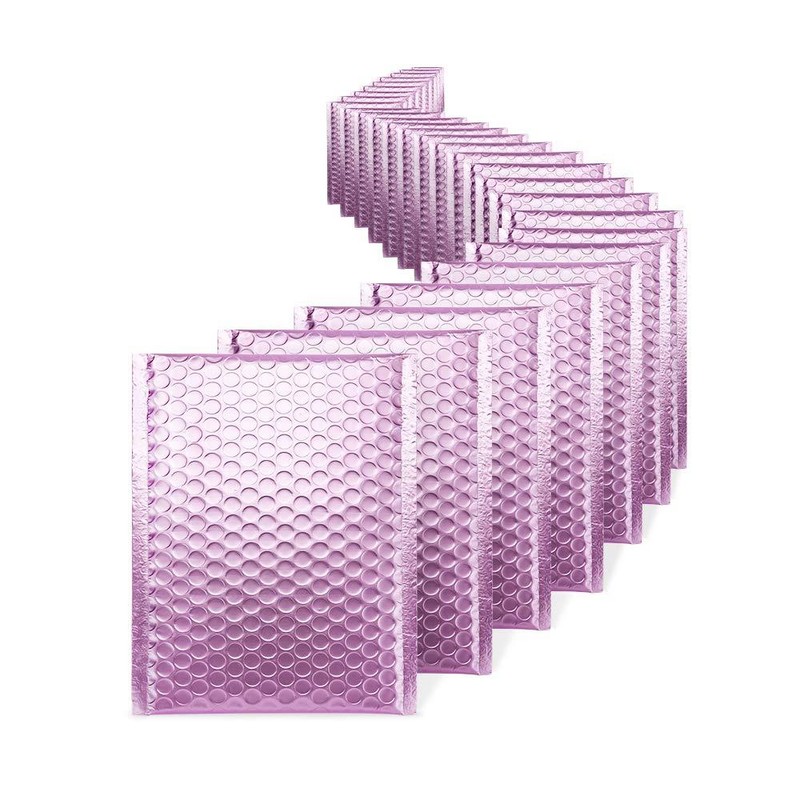 25 #000 Matte Metallic Purple Poly Bubble Mailers 4×8 (Inner 4×7)