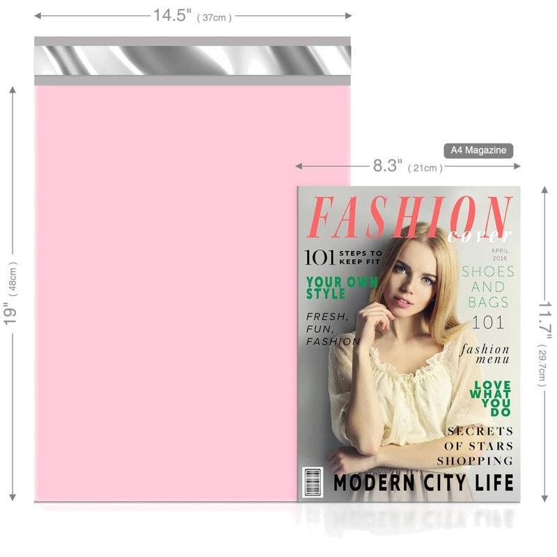Light Pink Poly Mailers 14.5×19 for Small Business
