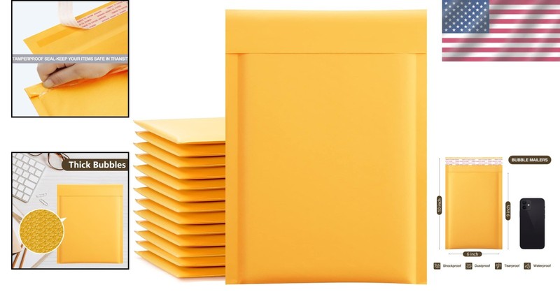 6x10 Inch Yellow Kraft Bubble Mailers 50 Pack gallery