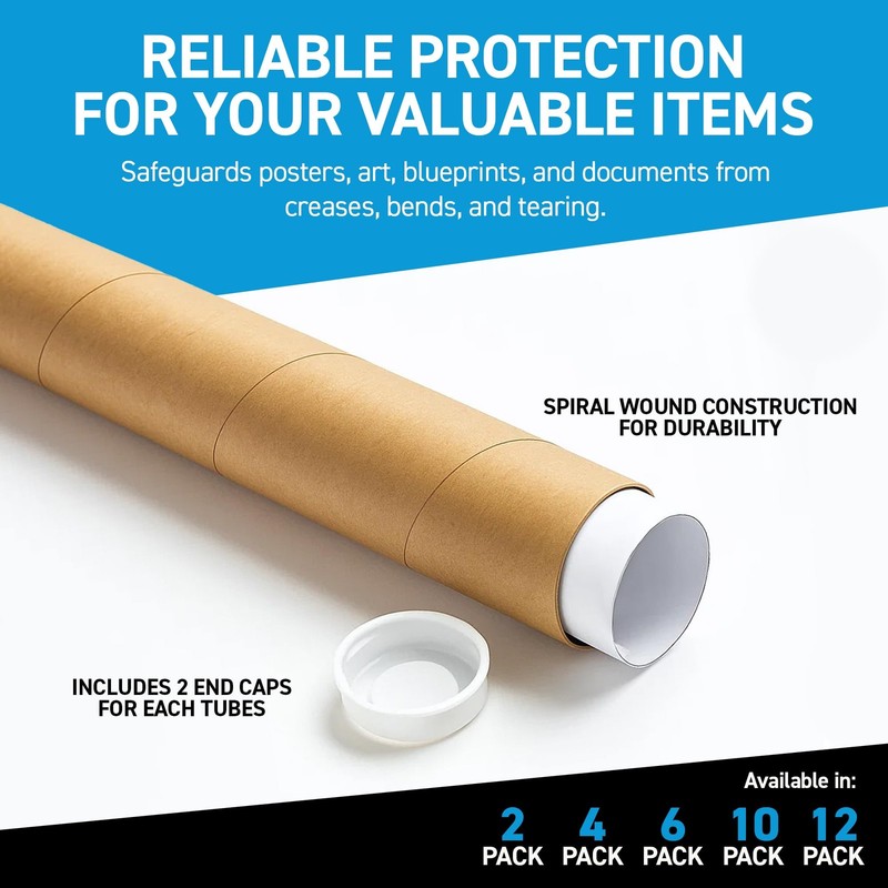 Magicwater Supply Mailing Tube - 1.5 In X 12 In - Kraft - 10 Pack - For And gallery