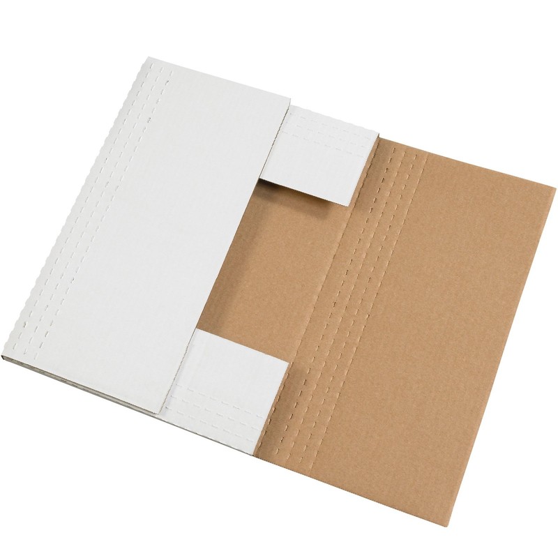 Aviditi White Easy-Fold Small Business Mailers, 15 L x 11 1/8 W x 2 H, for Shipp