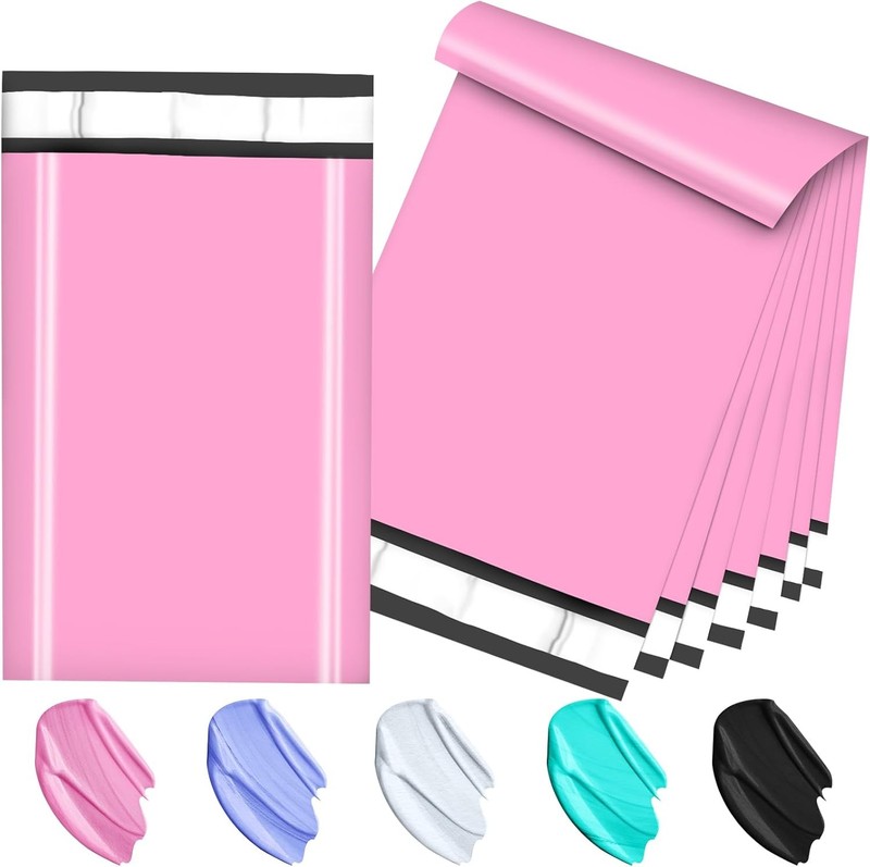 120-pack 6×9 inch Pink Self-adhesive Waterproof Tear-resistant Postal Bags