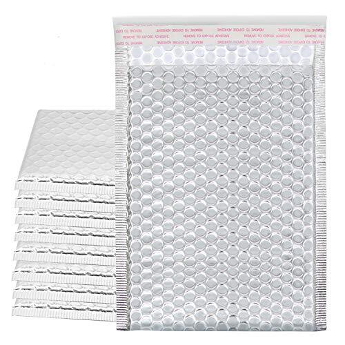 Metallic Bubble Mailers, 6″x9″ Silver Padded Mailing Envelopes,Self Seal,75-Pack