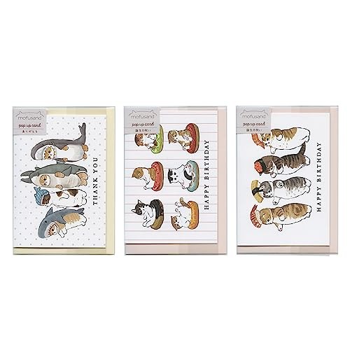 Mofusand Cute Pop-Up Birthday Card Sushi Design Japanese New gallery