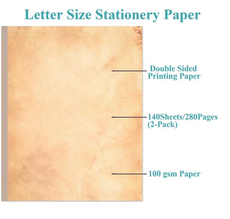 Stationery Writing Paper - 140 Sheets / 280 Pages Vintage Antique Design Prin... gallery