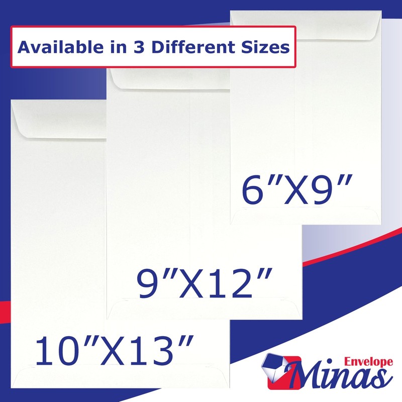 6x9 Catalog Envelopes - 500 Count, Open End, Gummed Seal, 24lb White - Perfect gallery