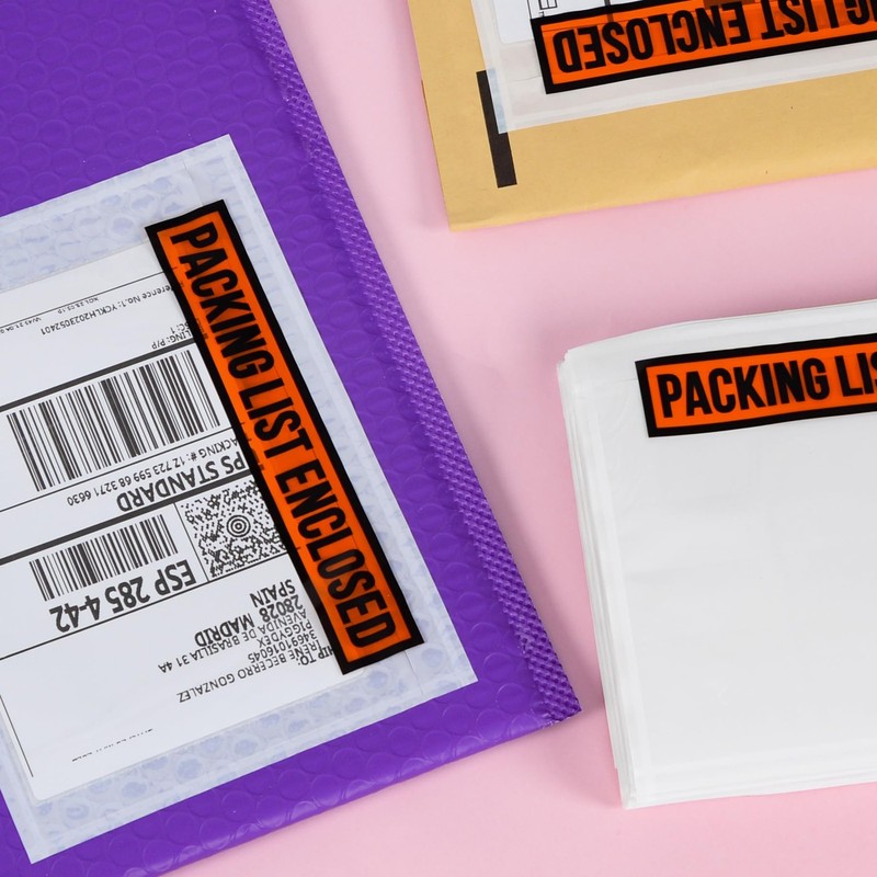 1000 PCS 7.5"x 5.5" Clear Self-Adhesive Packing List Envelopes - Plastic Ship... gallery