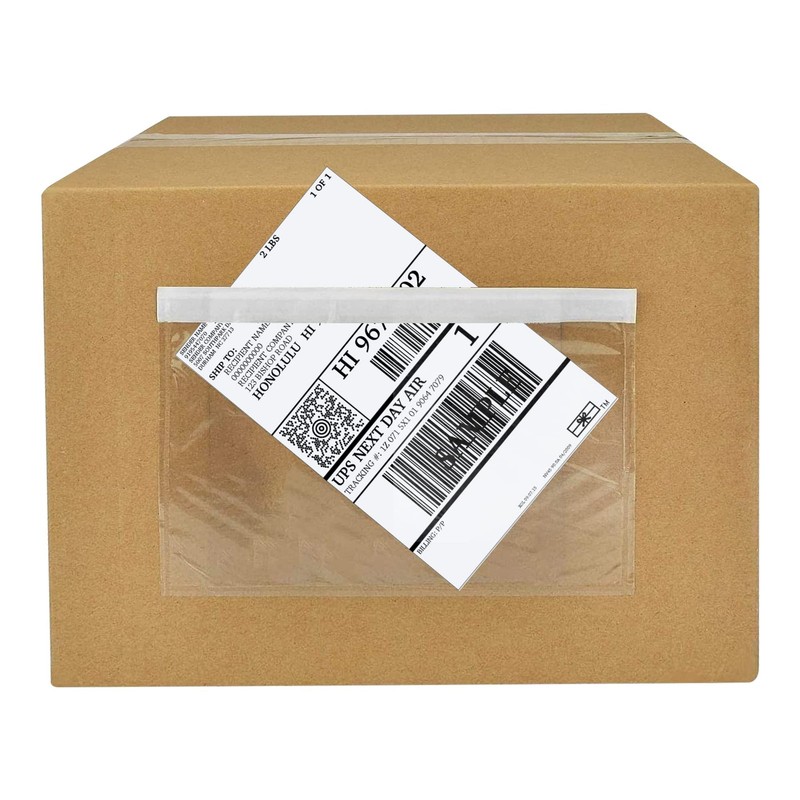SLIPISH Shipping Label Sleeves 100Pcs, 7.5×5.5 Inches – Pack of 100, Clear